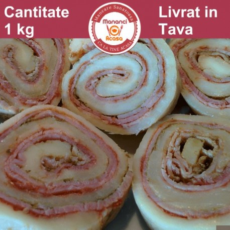 Comanda rulada mozzarella, jambon si duo de pesto