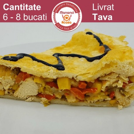 Placinta din Piept de Pui cu Praz , Ardei si Porumb