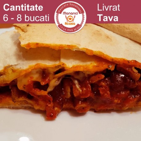 Placinta Mexicana din Tortilla cu Fasole Rosie si Porc